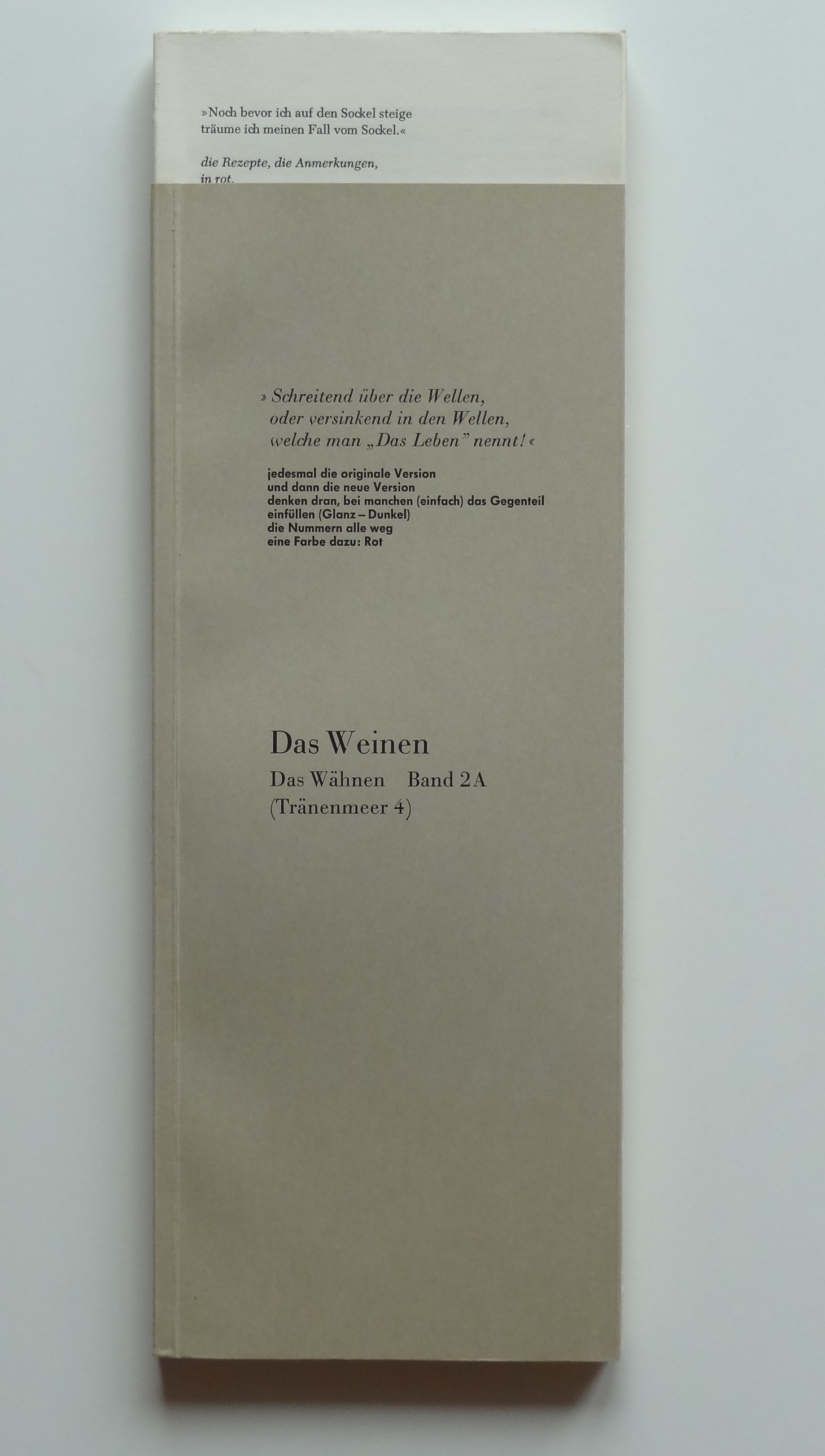 Roth, Karl-Dieter - Das Weinen - Front